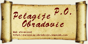 Pelagije Obradović vizit kartica